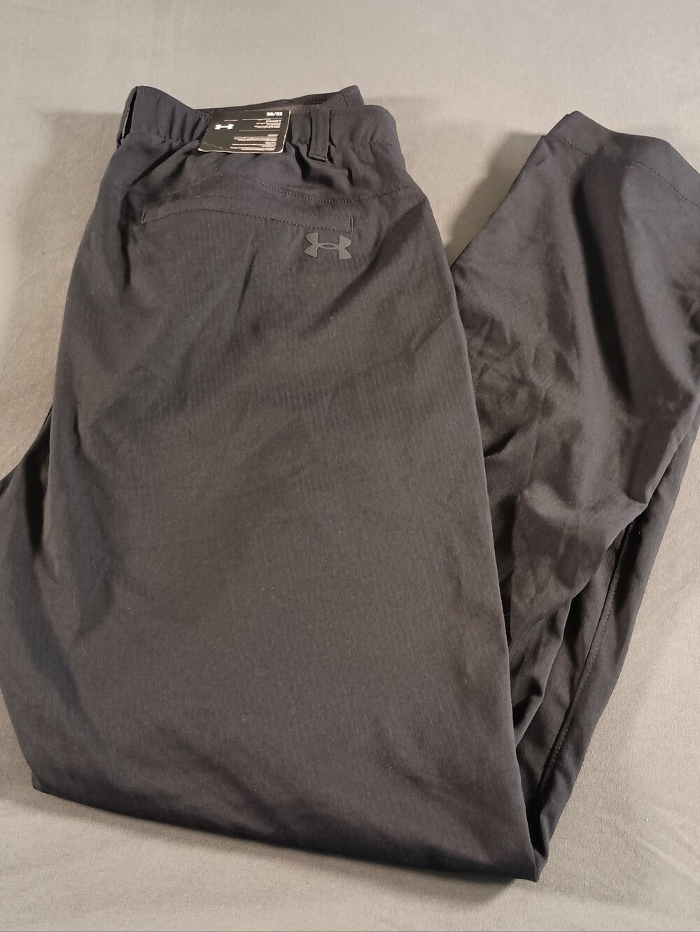 Under Armour The Showdown Pants Men's 36x32 Black Straight Leg Stretch NEW